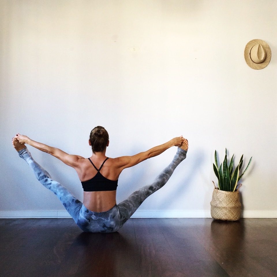 Myriam Hamer doing yoga